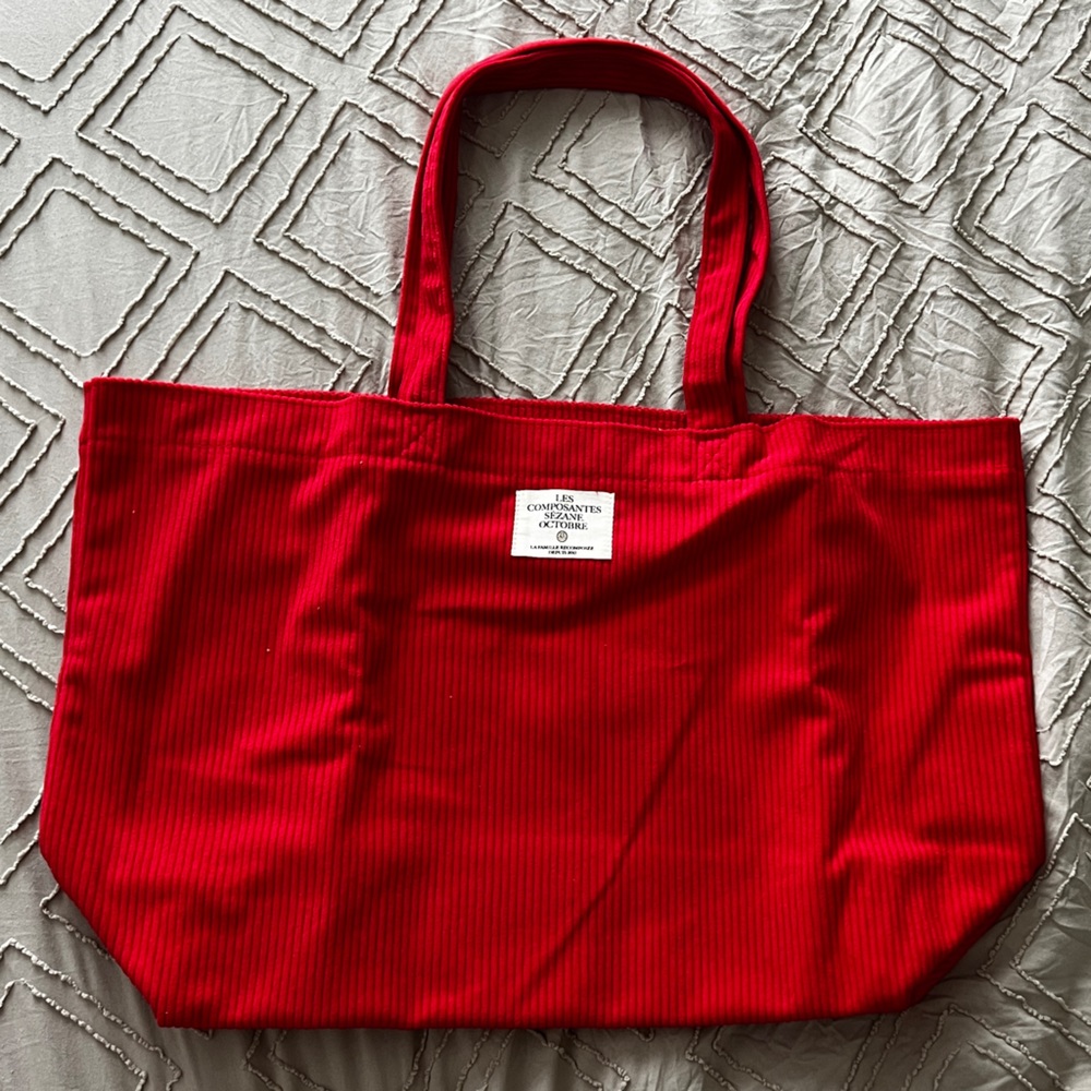 Brand new Red Sezane corduroy tote